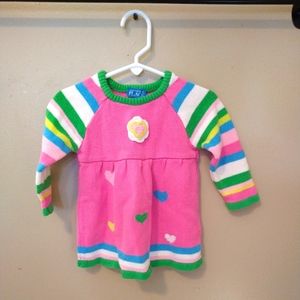 Sweater Dress The Children's Place 12 months Infant Baby colorful striped hearts